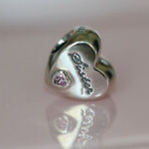 Pandora Jewelry Sister's Love Cubic Zirconia Charm in Sterling Silver